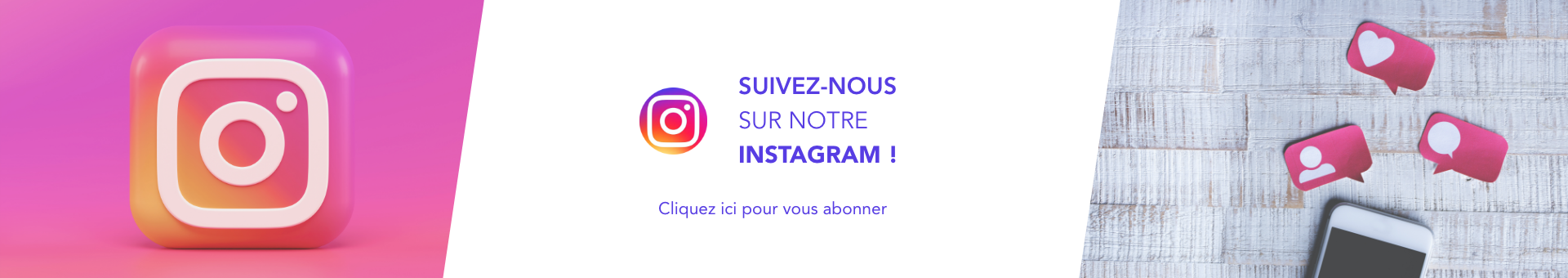 Logo rose du réseau social Instagram de la pharmacie